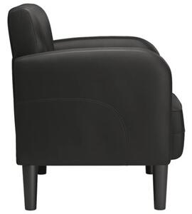 Sofa fotel z podÅokietnikami czarny 54 cm skÃ³ra ekologiczna