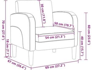 Sofa fotel z podÅokietnikami czarny 54 cm skÃ³ra ekologiczna