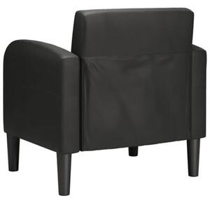 Sofa fotel z podÅokietnikami czarny 54 cm skÃ³ra ekologiczna