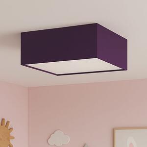 Fioletowa lampa sufitowa do pokoju dziecięcego ROSE z kwadratowym kloszem 40x40x20 cm