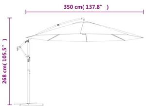 Parasol wiszący z aluminiowym słupkiem, 350 cm, antracytowy