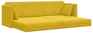 Sofa podÅogowa z funkcjÄ spania Å»Ã³Åty 213 x 76 x 77 cm aksamit