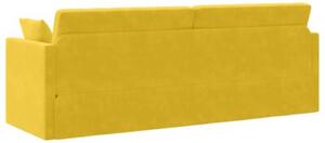 Sofa podÅogowa z funkcjÄ spania Å»Ã³Åty 213 x 76 x 77 cm aksamit