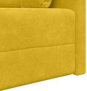 Sofa podÅogowa z funkcjÄ spania Å»Ã³Åty 213 x 76 x 77 cm aksamit