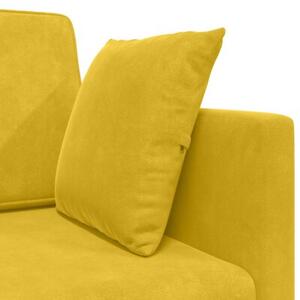 Sofa podÅogowa z funkcjÄ spania Å»Ã³Åty 213 x 76 x 77 cm aksamit
