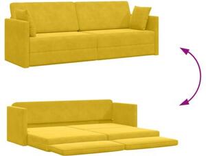 Sofa podÅogowa z funkcjÄ spania Å»Ã³Åty 213 x 76 x 77 cm aksamit
