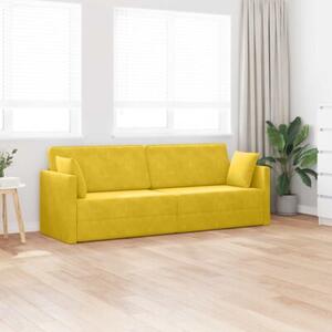 Sofa podÅogowa z funkcjÄ spania Å»Ã³Åty 213 x 76 x 77 cm aksamit
