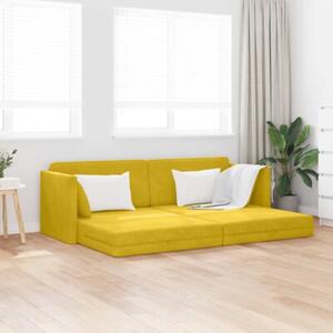 Sofa podÅogowa z funkcjÄ spania Å»Ã³Åty 213 x 76 x 77 cm aksamit