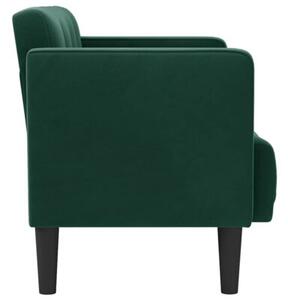 Sofa dwuosobowa ciemnozielona 111 cm aksamit
