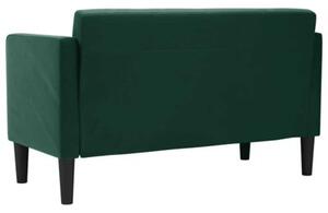 Sofa dwuosobowa ciemnozielona 111 cm aksamit