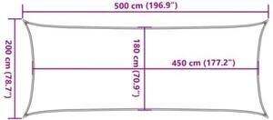 Żagiel przeciwsłoneczny, 160 g/m², beżowy, 2x5 m, hdpe