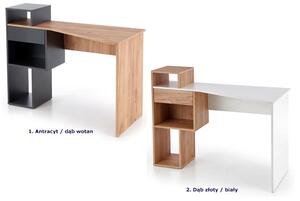 Designerskie biurko z nadstawką dąb złoty/biały - Lider