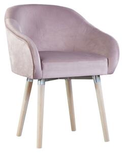 Różowy tapicerowany fotel skandynawski Iveris 2X - 68 kolorów