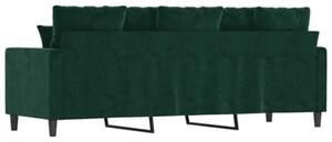 Sofa 3-osobowa, ciemnozielony, 180 cm, obita aksamitem
