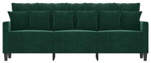 Sofa 3-osobowa, ciemnozielony, 180 cm, obita aksamitem