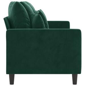 Sofa 3-osobowa, ciemnozielony, 180 cm, obita aksamitem
