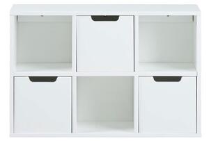 Biała półka wisząca z szufladami - Monas 5X