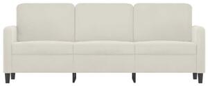 Sofa 3-osobowa, kremowy, 180 cm, tapicerowana aksamitem