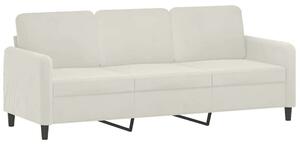 Sofa 3-osobowa, kremowy, 180 cm, tapicerowana aksamitem