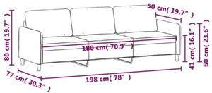 Sofa 3-osobowa, Å¼Ã³Åty, 180 cm, tapicerowana aksamitem