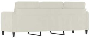 Sofa 3-osobowa, kremowy, 180 cm, tapicerowana aksamitem