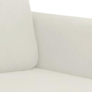 Sofa 3-osobowa, kremowy, 180 cm, tapicerowana aksamitem