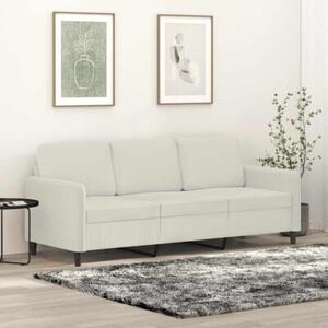 Sofa 3-osobowa, kremowy, 180 cm, tapicerowana aksamitem