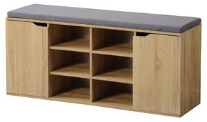 Kesper 15928 Szafka na buty z siedziskiem, dekor dąb, 103 x 48 x 30,5 cm