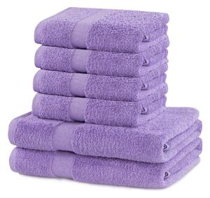 Komplet 6 jasnofioletowych bawełnianych ręczników DecoKing Marina