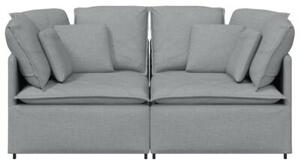 Sofa moduÅowa z poduszkami tkanina jasnoszara