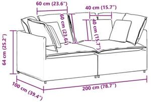 Sofa moduÅowa z poduszkami tkanina sztruksowa jasnoÅ¼Ã³Åta