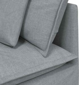 Sofa moduÅowa z poduszkami tkanina jasnoszara