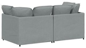 Sofa moduÅowa z poduszkami tkanina jasnoszara