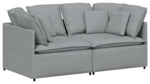 Sofa moduÅowa z poduszkami tkanina jasnoszara