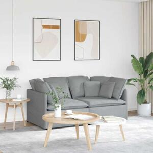 Sofa moduÅowa z poduszkami tkanina jasnoszara