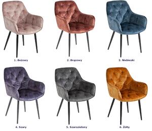 Niebieskie pikowane krzesło tapicerowane - Navi