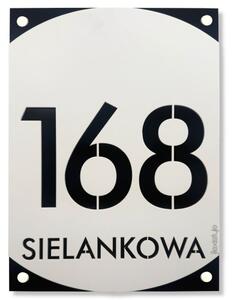 Tabliczka z numerem domu biało czarna 30x40