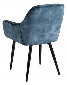 Niebieskie pikowane krzesło tapicerowane - Navi