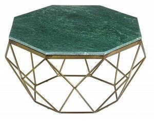 Zielony stolik kawowy z żelazną podstawą - Lanis 3X