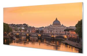 Panel Szklany Rzym Zachód słońca mosty rzeka budynki