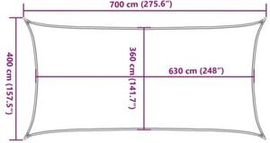 Żagiel przeciwsłoneczny, 160 g/m², brązowy, 4x7 m, hdpe