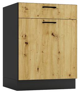 Szafka kuchenna z szufladą 60 cm grafit + dąb artisan A1-C62