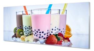 Obraz na szkle Koktajle mleczne z owocami