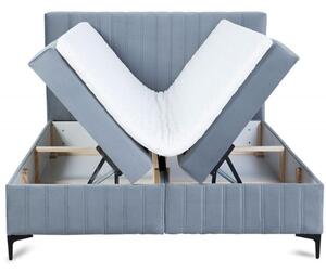 Duże łóżko kontynentalne Anton 180x200 z materacem do sypialni tapicerowane