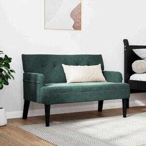 Sofa chesterfield aksamitna w ciemnej zieleń, 2-osobowa