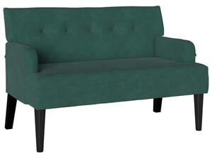 Sofa chesterfield aksamitna w ciemnej zieleń, 2-osobowa