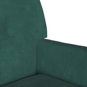 Sofa chesterfield aksamitna w ciemnej zieleń, 2-osobowa