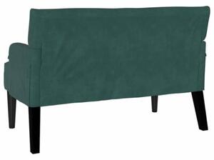 Sofa chesterfield aksamitna w ciemnej zieleń, 2-osobowa