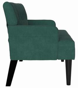 Sofa chesterfield aksamitna w ciemnej zieleń, 2-osobowa