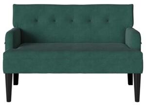 Sofa chesterfield aksamitna w ciemnej zieleń, 2-osobowa